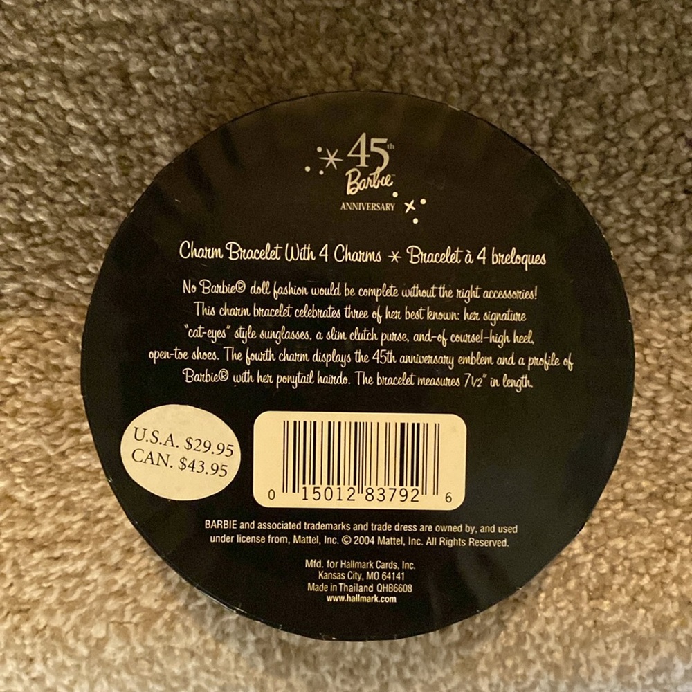 Hallmark 45th anniversary Barbie sterling bracelet - Picture 2 of 3
